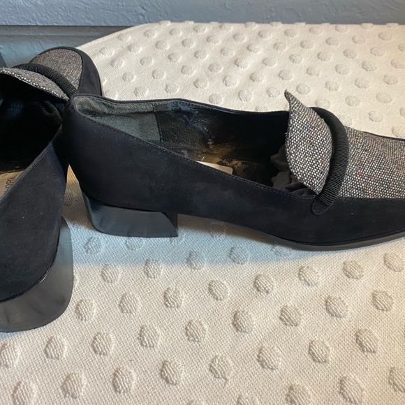 JONES NEW YORK black vegan suede/ gray tweed loafer - Picture 12 of 12
